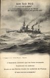 CPA Bateau Gaulois Cuirasse Francais de 1er rang en manoeuvre de combat par grosse mer