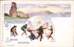 Vintage Postcard Imagination Auvergne Illustrator Torches
