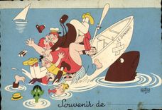 CPM Humour Souvenir Bateau