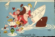 CPM Humour Souvenir Bateau