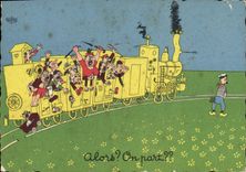 CPM Humour Alors on part ? Train