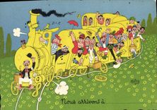CPM Humour Nous arrivons Train