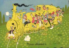 CPM Humour Nous arrivons Train