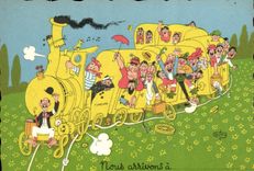 CPM Humour Nous arrivons Train