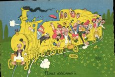 CPM Humour Nous arrivons Train