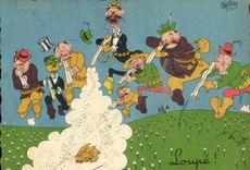 CPM Humour Sans legende Chasse Chasseur Lapin