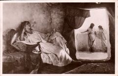 Vintage Postcard Imagination North Africa Orientalism Kabylian Woman in her interior