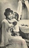 CPA Fantaisie Enfant Femme Le Pater