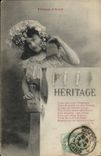 Vintage Postcard Imagination Woman Heritage Poisson d' Avril
