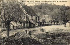 Postal Pesca Pecador el gran molino y el establecimiento de la piscicultura Cernay la Ciudad