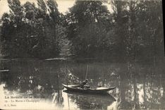 CPA Peche Pecheur La boucle de la Marne La Marne a Champigny