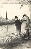 Postal Pesca Pecador la risa del Morvan Guardia pesca