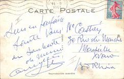 Postal Pesca Pecador una bonita parte a los pantalones