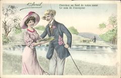 Postal Pesca Pecador Mujer 1 de abril