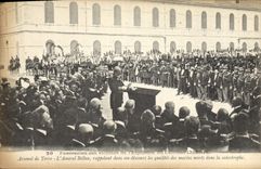 Vintage Postcard Funeral of the victims of the explosion of the armor Freedom Arsenal of ground the admiral Bellue recalling in his speech