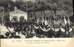 Vintage Postcard Toulon national Funeral of the victims of Iena the hearse of the officers