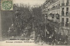 Vintage Postcard Obseques of the victims of Iena Gun carriage carrying the coffins