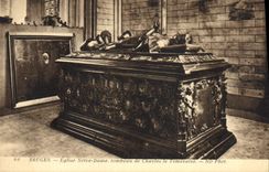 Vintage Postcard Bruges Church Notre Dame Tomb of Charles the Bold