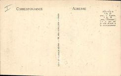 Postal Gallo Gallina Bagneres de Bigorre Monumento a los niños de Bagneres muertos para la Patria