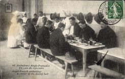 Vintage Postcard Health Militaria Ambulance Anglo Frenchwoman a corner of refectiure
