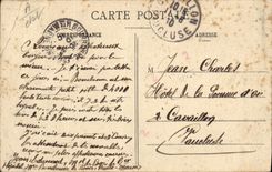 Vintage Postcard Health Militaria Military hospital of Bourbonne beach