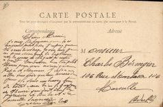 Postal Barco Brest el Guichen en el frente puerto