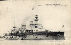 Vintage Postcard Bateau naval Operations armours It Gaulois and the submarine Gustave Zede
