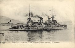 Vintage Postcard Bateau Glory Armours squadron has turrets