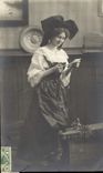 CPA Folklore Alsace Femme