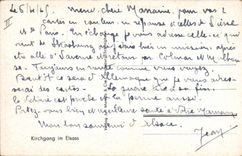 CPA Folklore Alsace Kirchgang im Elsass