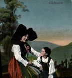 Vintage Postcard Folklore Alsace Elsassserin