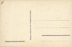 Vintage Postcard Folklore Alsace Elsassiche Bauernmadchen