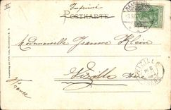 CPA Folklore Alsace Alsacienne Horloge