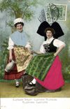 CPA Folklore Alsace Costume Alsacien