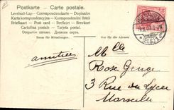 CPA Folklore Alsace Costume Alsacien