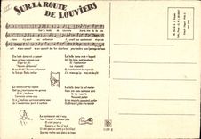 Vintage Postcard Imagination Illustrator On the road of Louviers