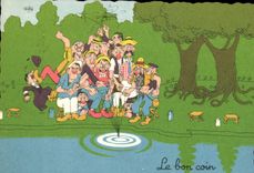 CPA Fantaisie Illustrateur Le bon coin Peche Pecheur