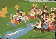 Vintage Postcard Fantaisie Illustrator You a fish Fishes Sinning