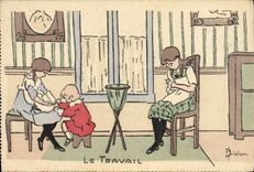 Vintage Postcard Imagination Illustrator Children work