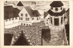 CPA Fantaisie Illustrateur A glorious Sunday Hearing the Carillon