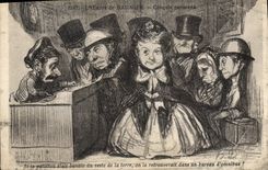 Vintage Postcard Imagination Illustrator Daumier Parisian Sketches