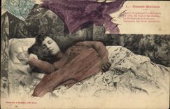 Vintage Postcard Imagination Woman Sleep in