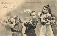 CPA Fantaisie Enfants Fetes et porte bonheur