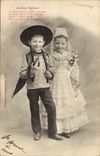 Vintage Postcard Imagination Children Young husbands