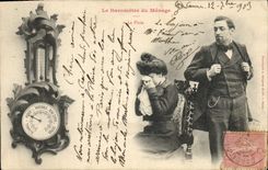 Vintage Postcard Imagination Woman the barometer of the household