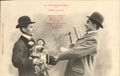 Postal Fantasia Hombre el día de Ano Nuevo Marioneta