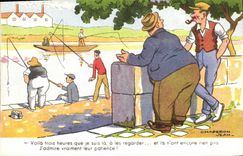 Postal Pesca Pecador Ilustrador Jean Caperuza