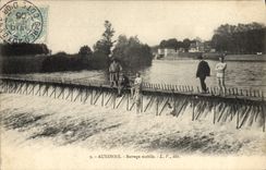 CPA Peche Pecheur Auxonne Barrage mobile 