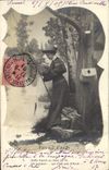 CPA Peche Pecheur Femme Patience d'ange 