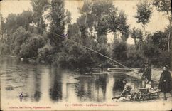 CPA Peche Pecheur Cheny La peche dans l'Armancon 